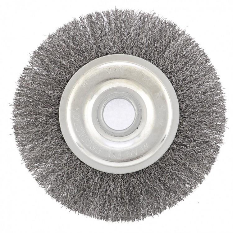 746647 — Щетка для УШМ, 150 мм, посадка 22,2 мм, Плоская, витая проволока 0,3 мм СИБРТЕХ