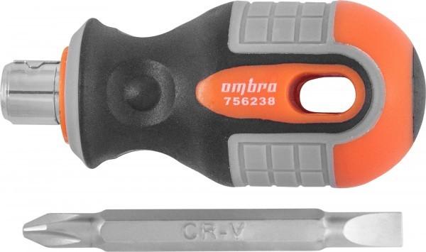 756238 — Отвертка стержневая двусторонняя ROUND GRIP, РН2,SL6x38 мм OMBRA