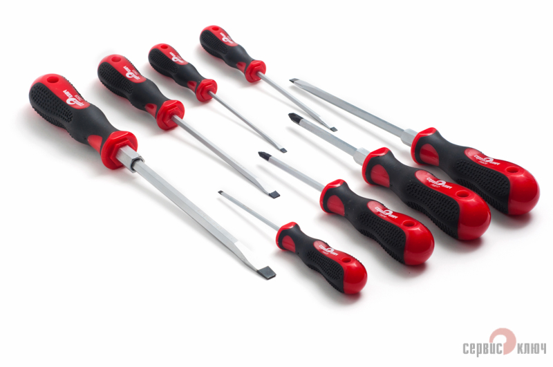 75808 — Набор отверток силовых  (8 предметов) в упаковке: 10 СЕРВИС КЛЮЧ