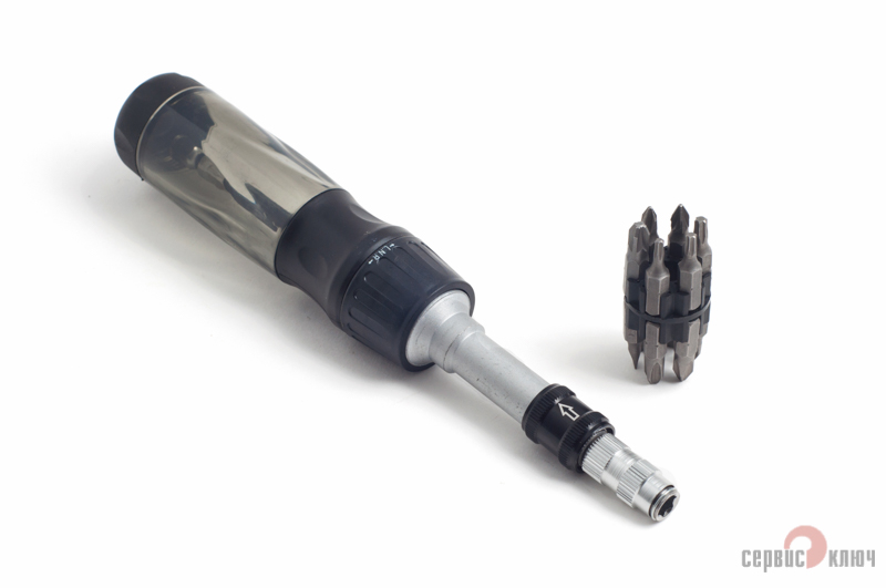 77559 — Отвертка гибкая магнитная с набором вставок 12пр. в упаковке: 40 СЕРВИС КЛЮЧ