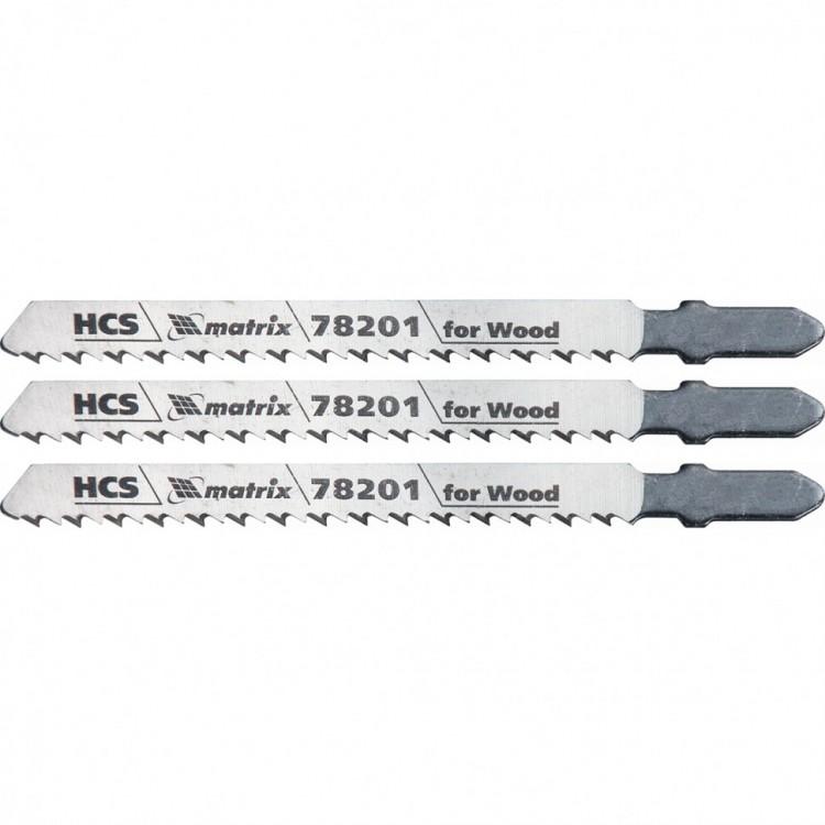 78201 — Полотна для электролобзика по дереву, 3 шт. T101B, 75 х 2,5мм, HCS MATRIX