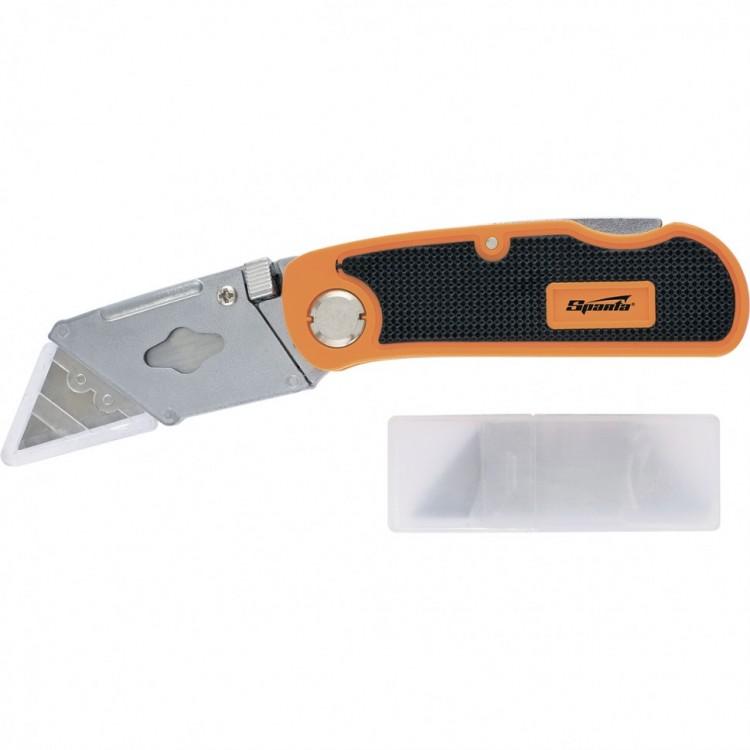 78981 — Нож складной пластиковая двухкомп рукояткаенное рапециевидноеезвие SPARTA