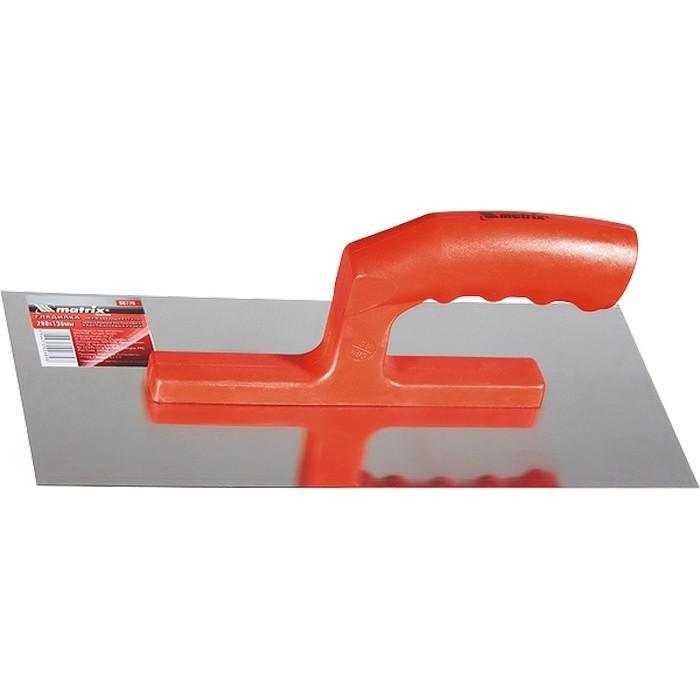 86774 — Гладилка стальная, 280 х 130 мм, зеркальная полировка, пластмас. ручка MATRIX