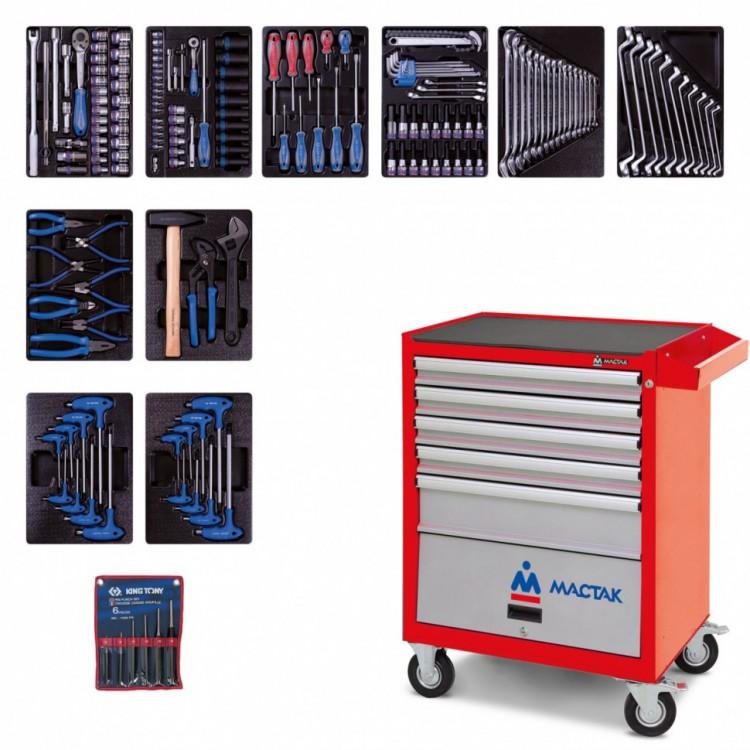 932000AMR — KING TONY набор инструментов в красной тележке, 173 предмета KINGTONY