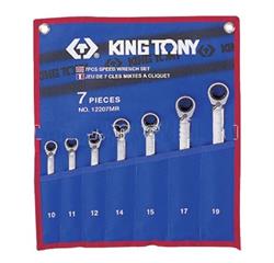 12207MR01 — Ключ трещоточный набор 7 предметов с флажком, , шт KINGTONY