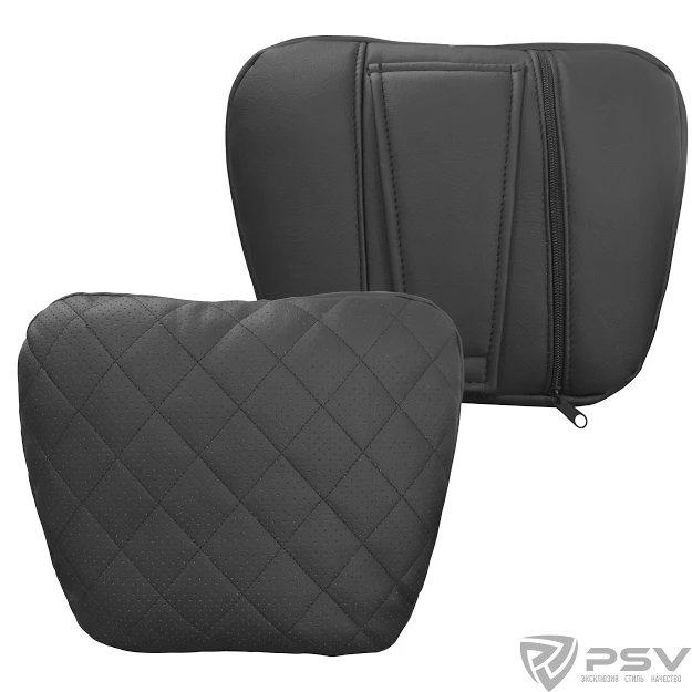 131795 — Подушка  подголовник LUX WAY экокожа ромб черная PSV