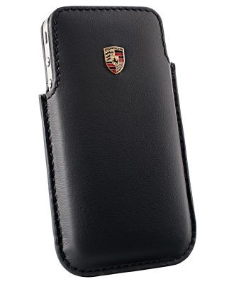 WAP0300180D — Чехол для телефона IPHONE 4,  кожа цвет черный, нитка черная PORSCHE