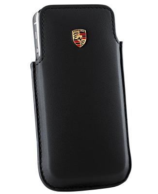 WAP0300180E — Чехол для телефона IPHONE 5, кожа, цвет черный, нитка черная PORSCHE