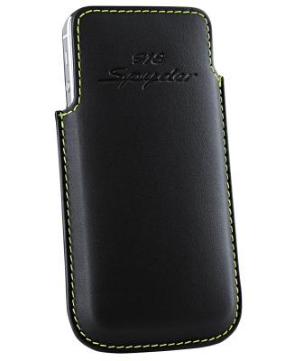 WAP9180010E — Чехол для телефона IPHONE 5  918 SPYDER, кожа, цвет черный, нитка зеленая PORSCHE
