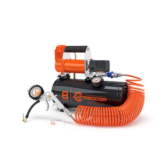 AGR8LT — AUTOPROFI агрессор компрессор металлический, ресивер 8л., 12V, 480W A-GRESSOR