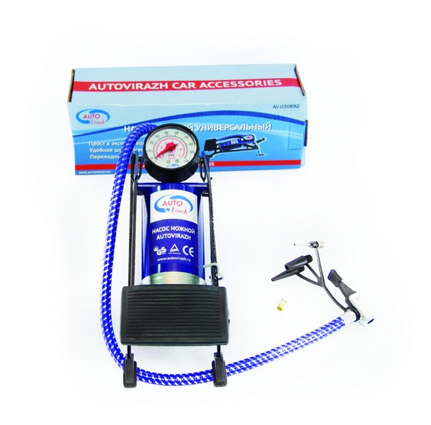 AV030892 — Насос ножной с анометром одинарный AUTOVIRAZH