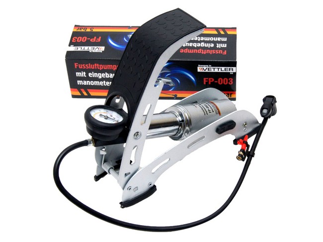 FP003 — Насос подкачки ножной с маном 1 цилиндр усиленный VETTLER VETTLER