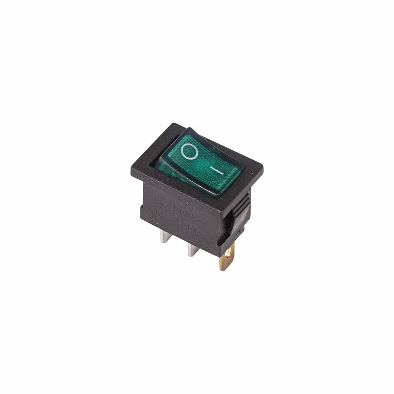 362153 — Выключатель клавишный 250V 6А (3с) ON-OFF зеленый с подсветкой Mini (RWB-206, SC-768) REXANT REXANT