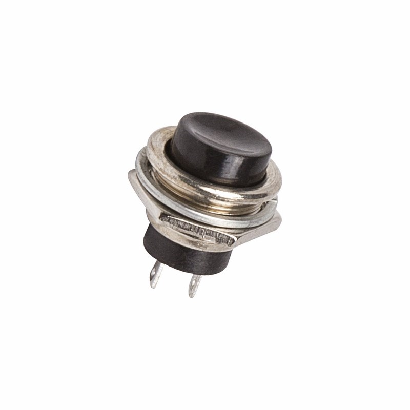 363350 — Выключатель-кнопка металл 250V 2А (2с) OFF-(ON) O16.2 черная (RWD-306) REXANT REXANT