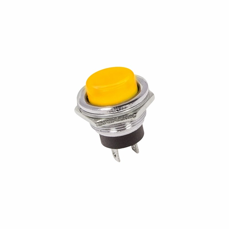 363354 — Выключатель-кнопка металл 250V 2А (2с) OFF-(ON) O16.2 желтая (RWD-306) REXANT REXANT