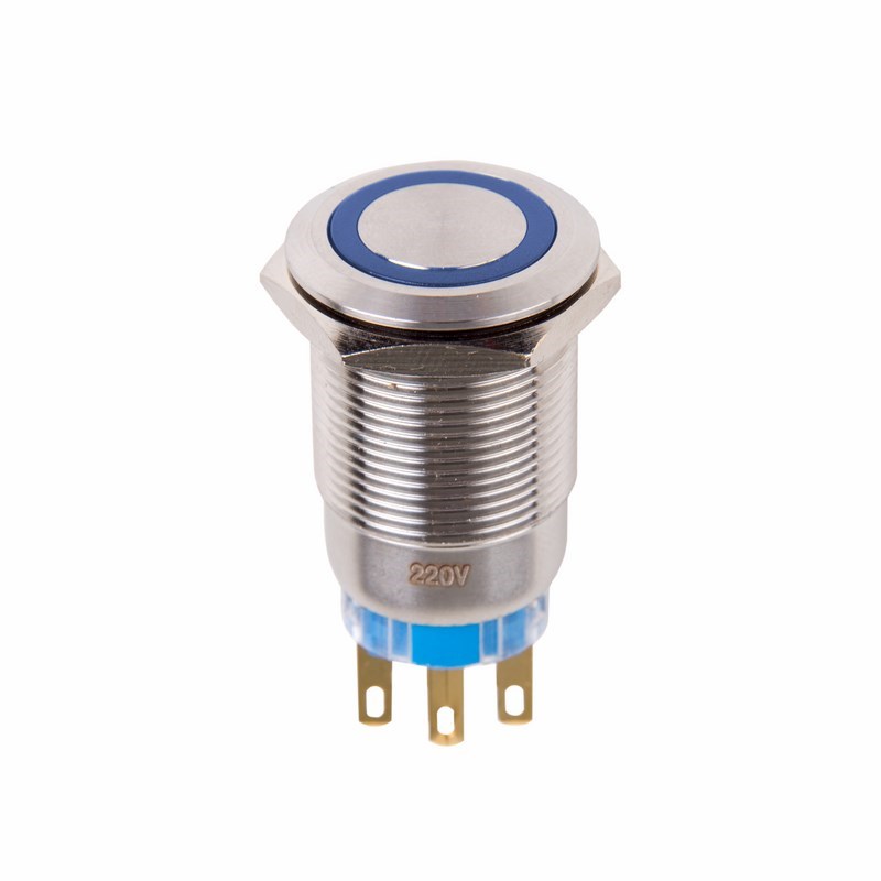 363441 — Кнопка антивандальная O19 250В Фикс (5с) OFF-ON/ON-OFF подсв/синяя REXANT REXANT