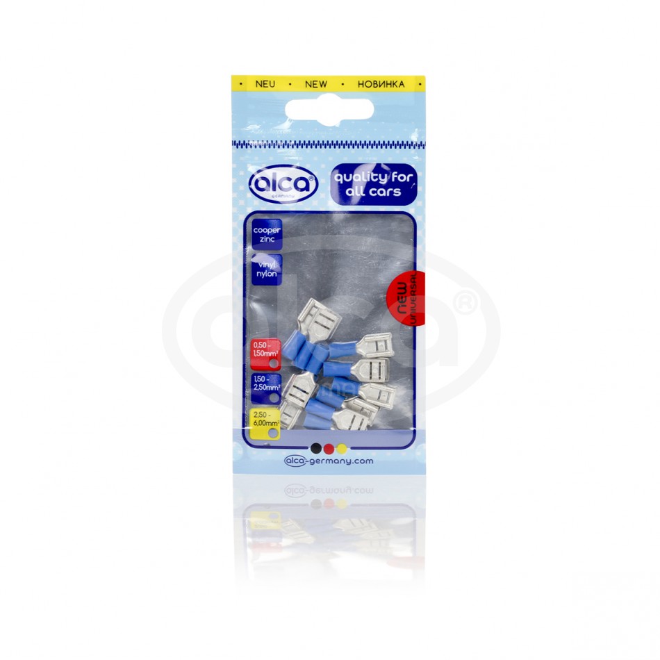 640790 — Наконечник плоский гнездовой 9 мм синий 10 шт в уп ALCA ALCA