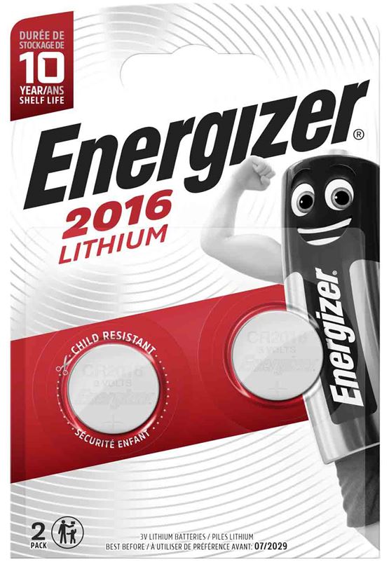 7638900248340 — Бат. MINIATURES LITHIUM CR2016 2 шт/бл ENERGIZER ENERGIZER