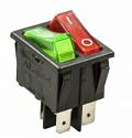 905449 — Клавиша 250V 15а двойная красная/зеленая с подсветкой (6конт.) ONOFF YADA NORD YADA