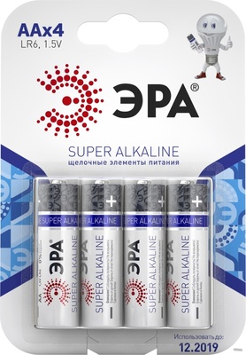C0038450 — LR64BL AA алкалиновые батарейки, блистер 4 шт. ЭРА