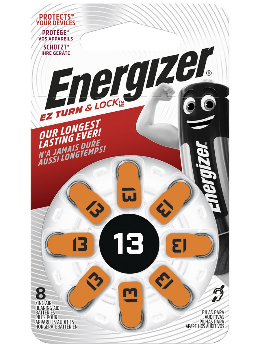 E301431601 — Батарейка 13 ZINC AIR ENERGIZER (8шт/бл) цена за блистер ENERGIZER