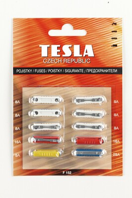 F152 — Предохранители 5A, 8A6, 16A2, 25A TESLA