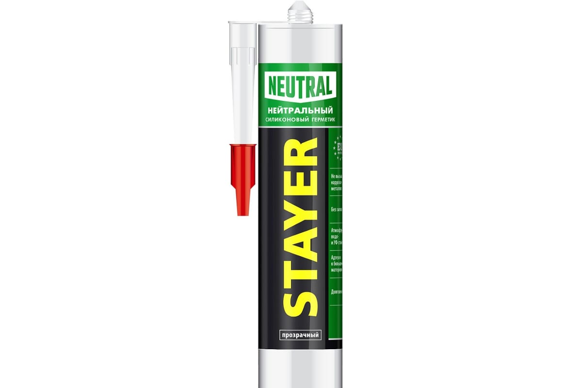 412172Z01 — Герметик STAYER MASTER нейтральный силиконовый  прозрачный  260мл STAYER