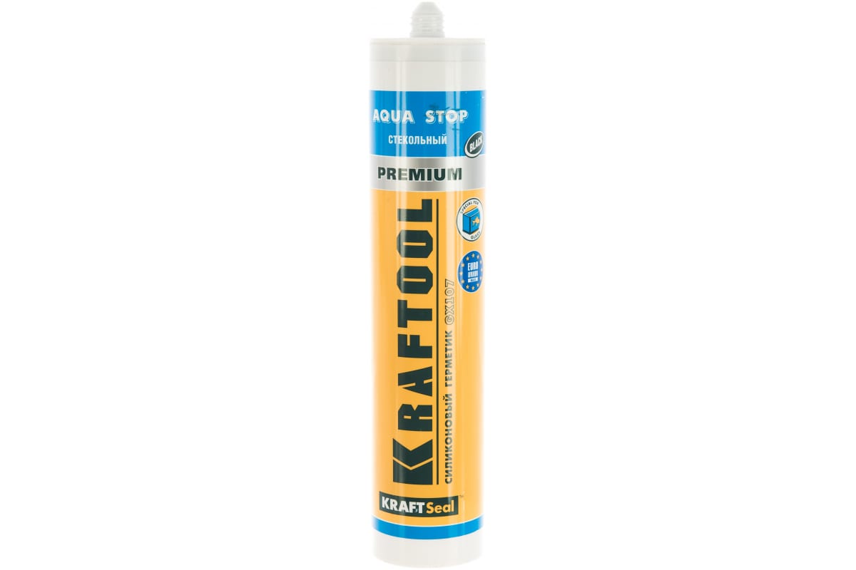 412564 — ГерметикKRAFTOOLKRAFTSEALGX107AQUASTOPсиликоновыйстекольный,черный,300мл KRAFTOOL