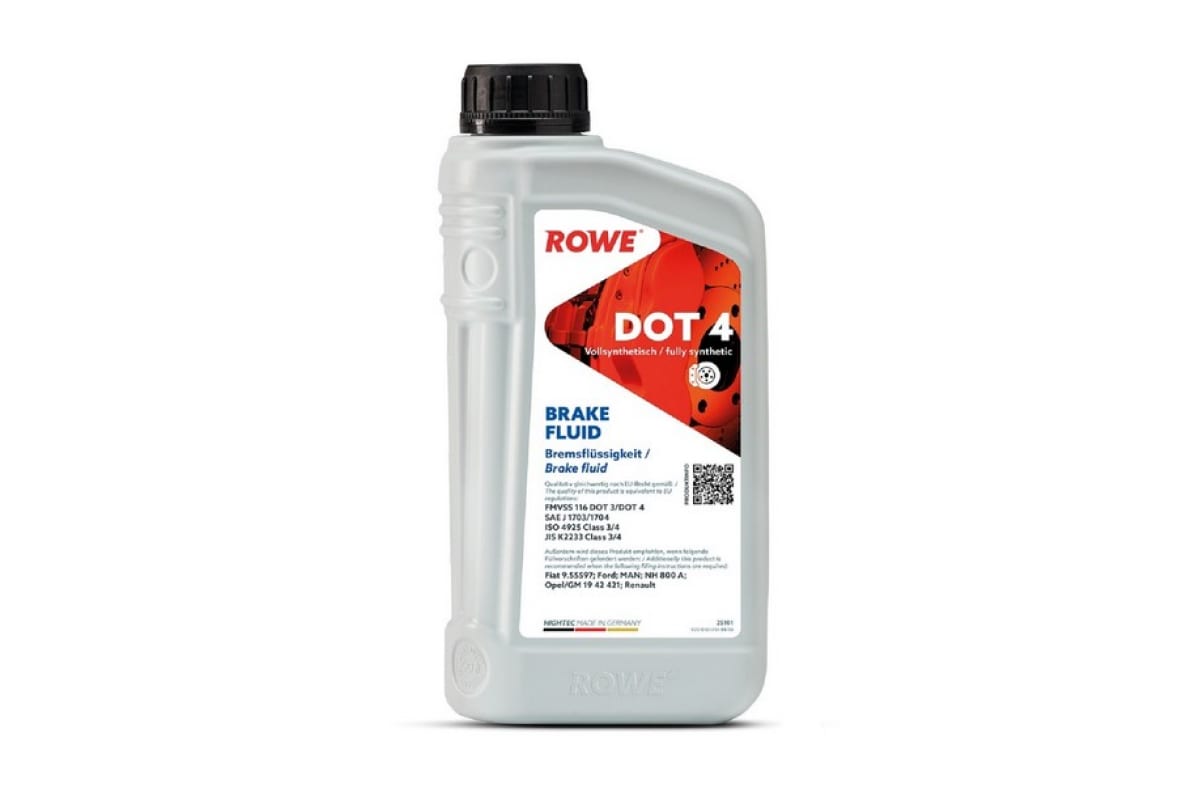 25101001099 — Тормозная жидкость ROWE HIGHTEC BRAKE FLUID DOT 4 1л. Made in Germay ROWE
