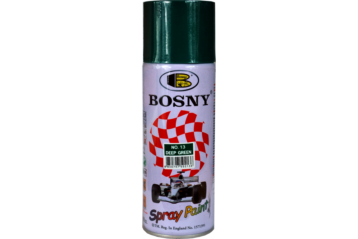 13 — Акриловая краска Bosny аэрозоль, темно-зеленый RAL 6026 13 BOSNY
