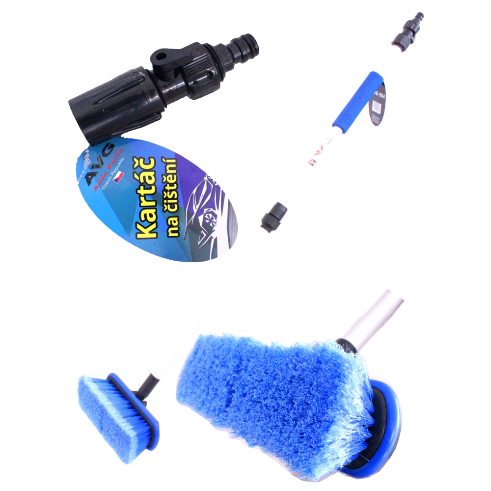 400811 — Щетка телескопическая под шланг с мягкой неопреновой ручкой  длинной AVG