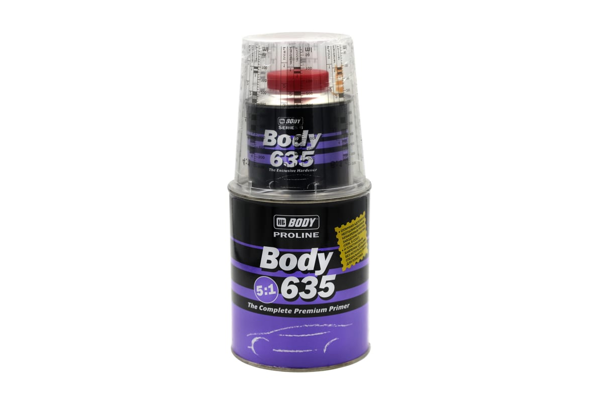 6350206351 — Грунт PROLINE 635 51 черн. 0,8л + Отвердитель PROLINE 635 0,16л HB BODY комплект 6350206351 HB BODY