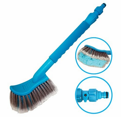 ZB016 — Щетка для мытья 72016 с распушеной щетиной, изогнутая под шланг, 45 см ZEUS