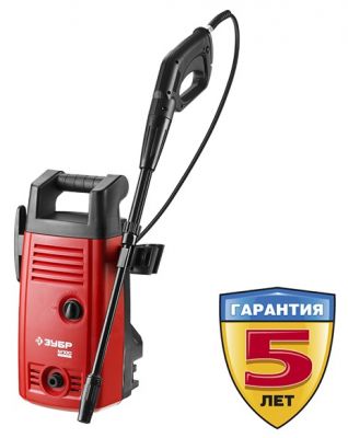 АВД100 — Мойка высокого давления (минимойка) электрич, ЗУБР АВД-100,макс. 100 Атм, 300л/ч,1400Вт,бачок для средства, АКВА-СТОП, 5м шланг, пистолет 375 ЗУБР