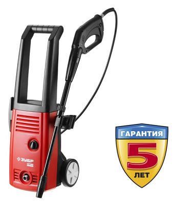 АВД135 — Мойка высокого давления (минимойка) электр, ЗУБР АВД-135,макс. 135Атм,300л/ч,1600Вт,колеса,бачок для средства,АКВА-СТОП,5м шланг,пистолет 375 ЗУБР
