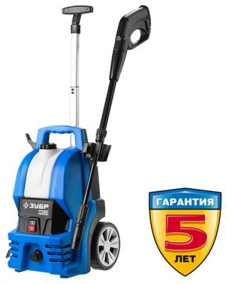 АВДП130 — Мойка высокого давлен (минимойка) электр, ЗУБР Профессионал АВД-П130,макс.130Атм,350л/ч,1400Вт,колеса,телескоп. рук-ка,АКВА-СТОП,5м шланг,пист-т 375 ЗУБР