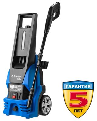 АВДП140 — Мойка высокого давления (минимойка) электр, ЗУБР Профессионал АВД-П140,макс. 140Атм,350л/ч,1400Вт,колеса,бесщет двиг,АВТО-СТОП,5м шланг,пистолет 375 ЗУБР