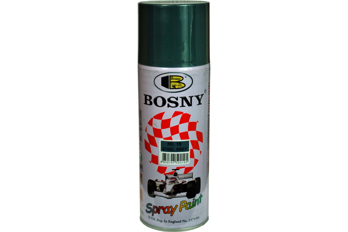 10 — КраскаспрейBOSNYRAL7031сераясталь400мл BOSNY