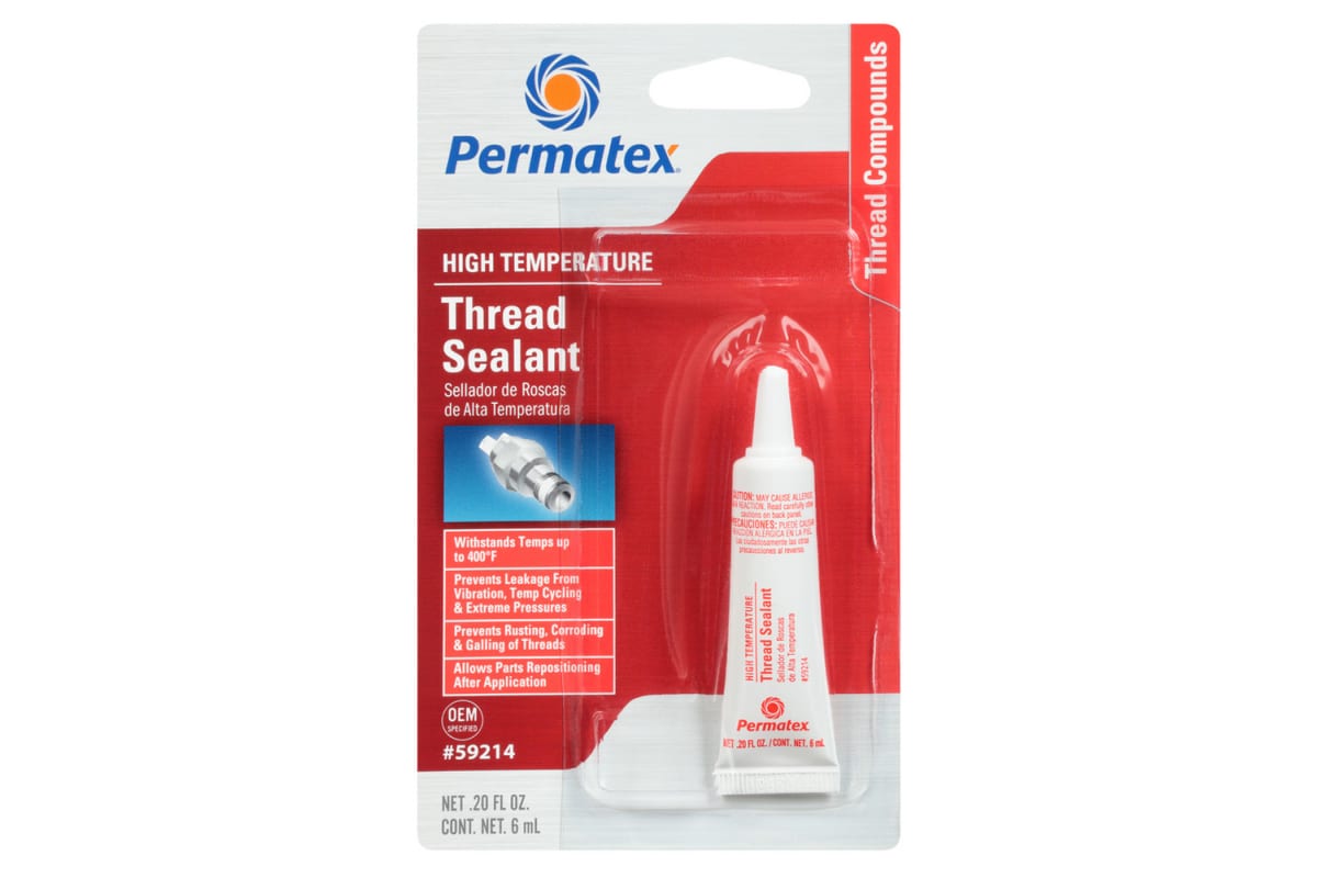 59214 — Герметик Герметик для термонагруженных фитингов Permatex High Temperature Thread Sealant 6 мл (блист PERMATEX