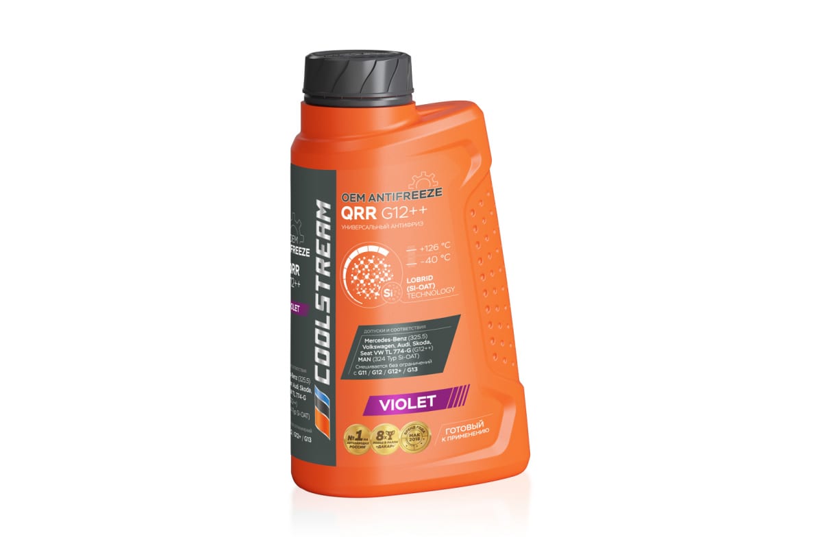 CS011201 — Антифриз G12++ COOLSTREAM ANTIFREEZE QRR готовый (фиолетовый) VW/мв 1кг 40 °с COOL STREAM