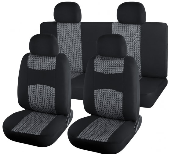 47406 — Авточехлы универсальные жаккард черные (11 предм.) NOVA BRIGHT NOVA BRIGHT