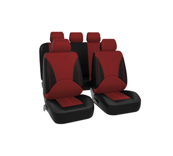 835635 — KRAFT чехлы универсальные для автомобильных сидений ELITE, экокожа, чернокрасн KRAFT