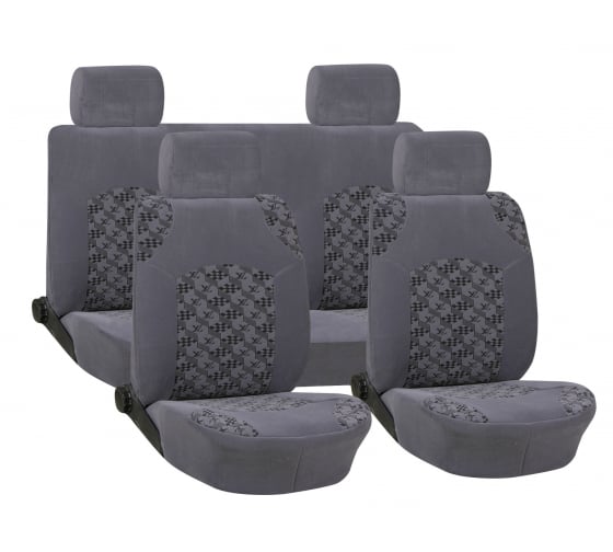 AV095226 — Чехлы а/м унив. AUTOVIRAZH (10пр.) жаккард темносерые/на все модели AUTOVIRAZH