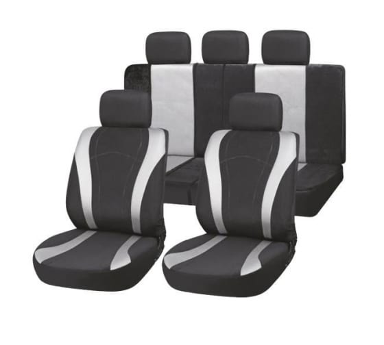 S01301130 — Чехлы автомобильные универсальные полиэстер черный/серый SKYWAY FORSAGE (9 шт.) SKYWAY