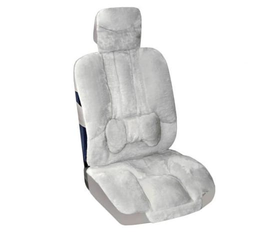 S03001016 — Чехлысиденьямеховыеискусственныепредмсерыйсподушечкойдляподдержкиспины SKYWAY