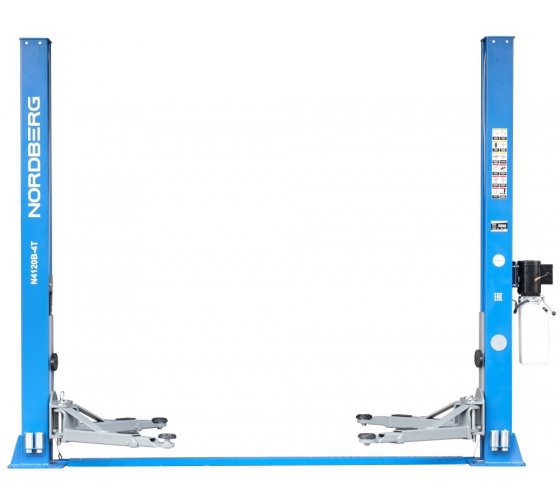 ЦБ00008011 — NORDBERG подъемник N4120B4T_380V 2х стоечный электрогидравлич. 4т (синий) NORDBERG