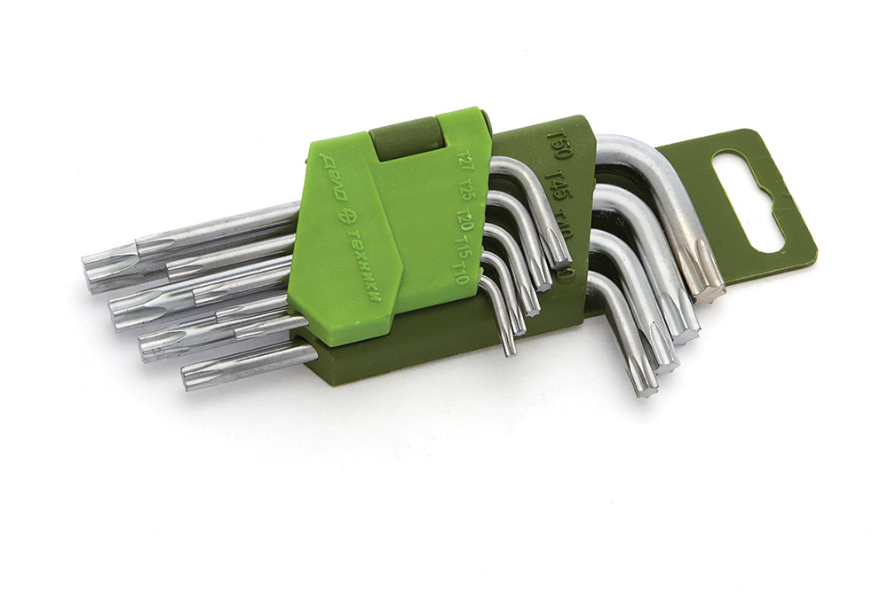563090 — 563090 Набор ключей углоовых TORX коротких  (Т10,Т15,Т20,Т25,Т27,Т30,Т40,Т45,Т50) 9 шт. *ДЕЛО ТЕХНИК ДЕЛО ТЕХНИКИ