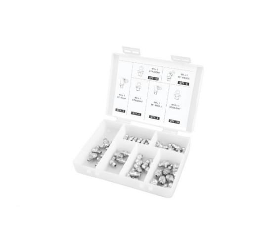 GR43971 — Масленка м6х1, м8х1, м10х1 (90град.) набор 110 предметов (пластиковый бокс) GROZ GROZ