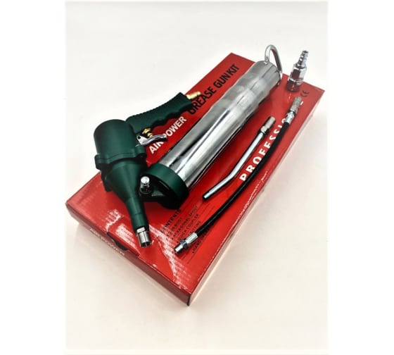 TA8702 — Шприц воздушноплунжерный для смазки 500мл (в кте: стальная трубка, шланг 30см, два наконечника)бли TOPAUTO