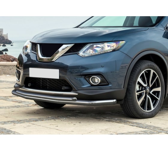 R4122002 — Защита переднего бампера D57+D42 для NISSAN XTRAIL 20152018, RIVAL R4122002 RIVAL